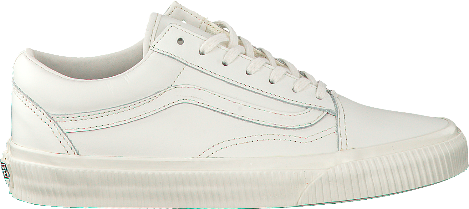 White Low Top Sneaker Side View PNG image