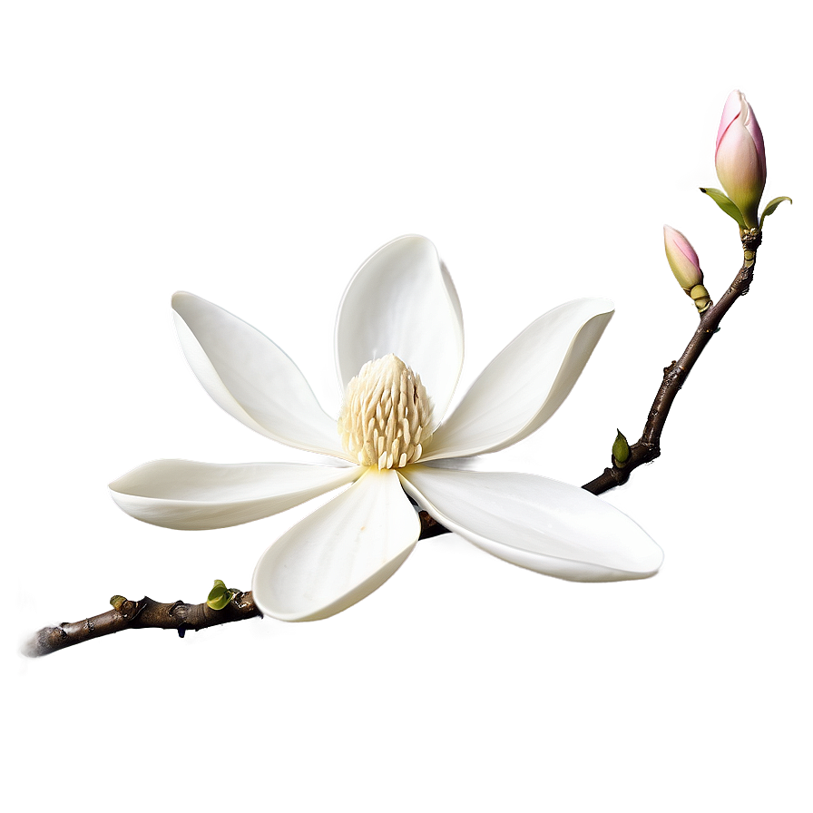 White Magnolia Flower Graphic Png Nct PNG image