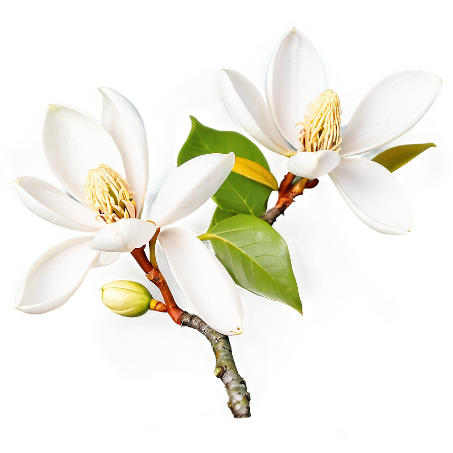 White Magnolia Tree Flowers Png Eid PNG image