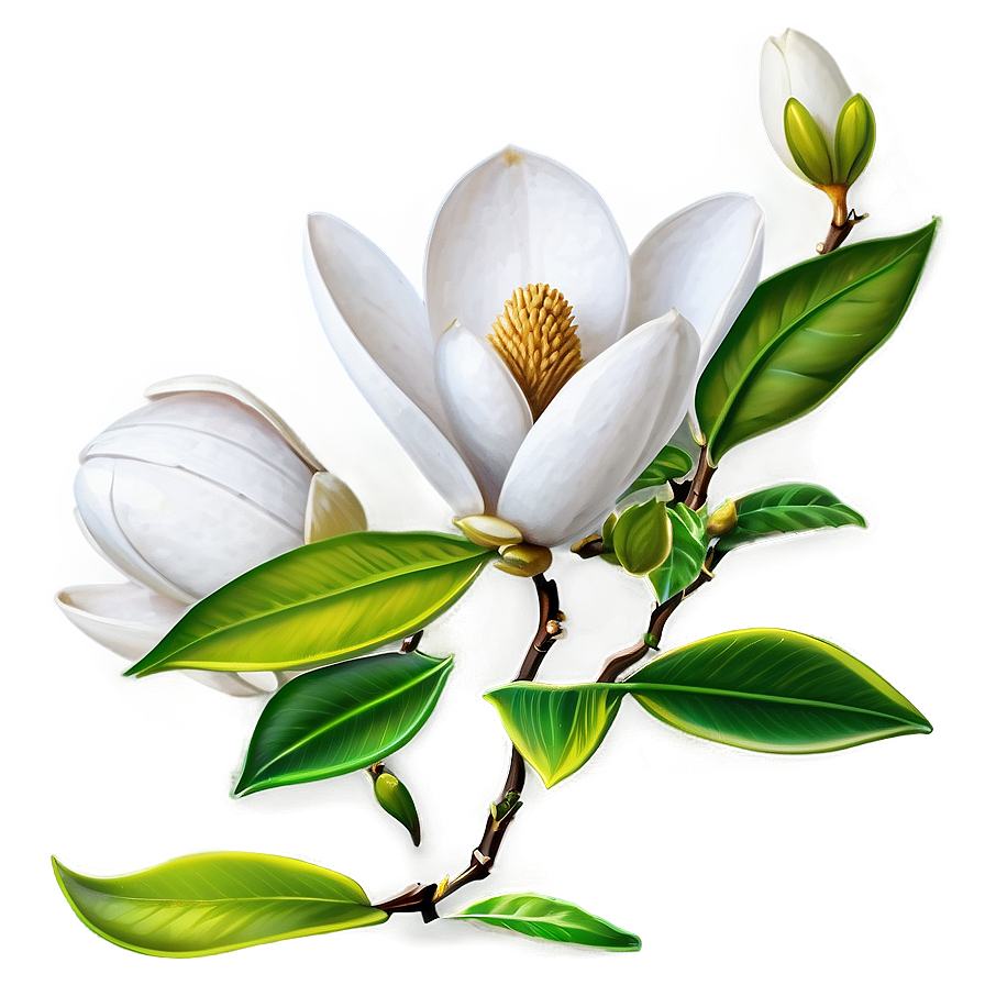 White Magnolias Flowers Png 05242024 PNG image