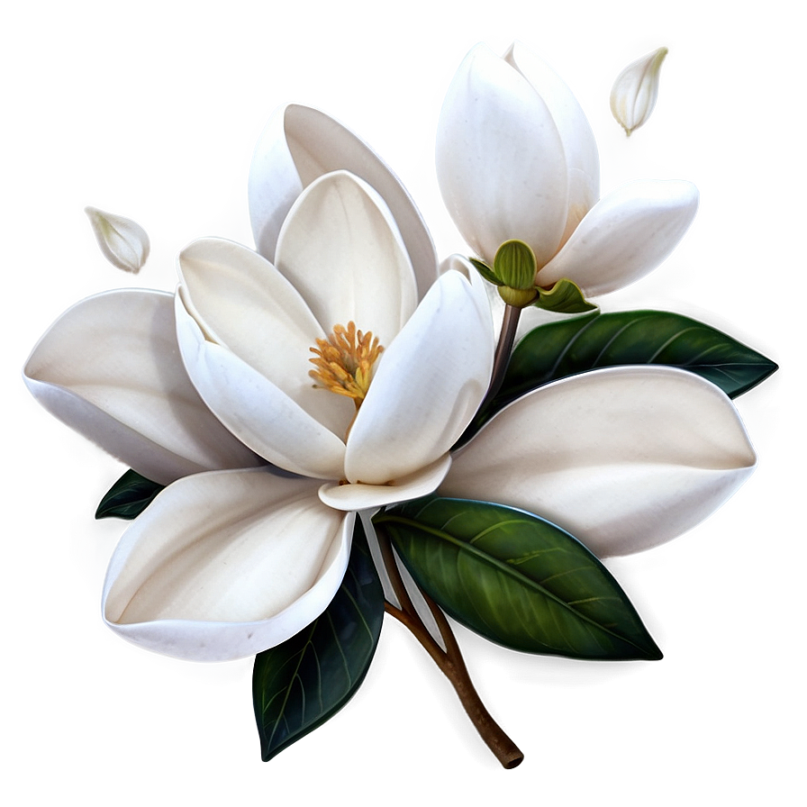 White Magnolias Flowers Png 56 PNG image