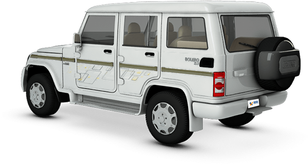 White Mahindra Bolero S U V PNG image