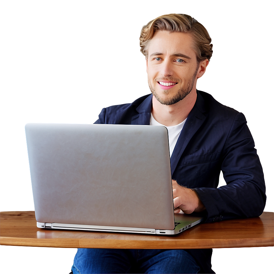 White Man With Laptop Png Hdm PNG image