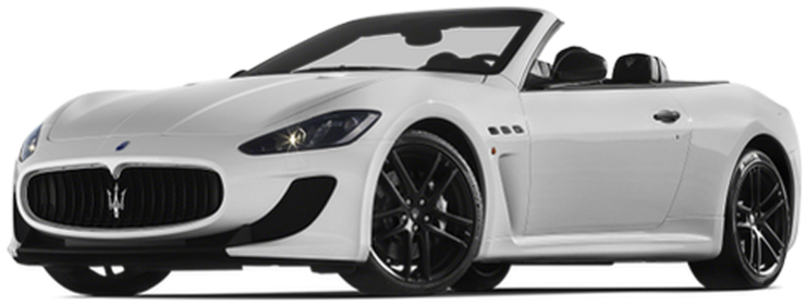 White Maserati Convertible Side View PNG image