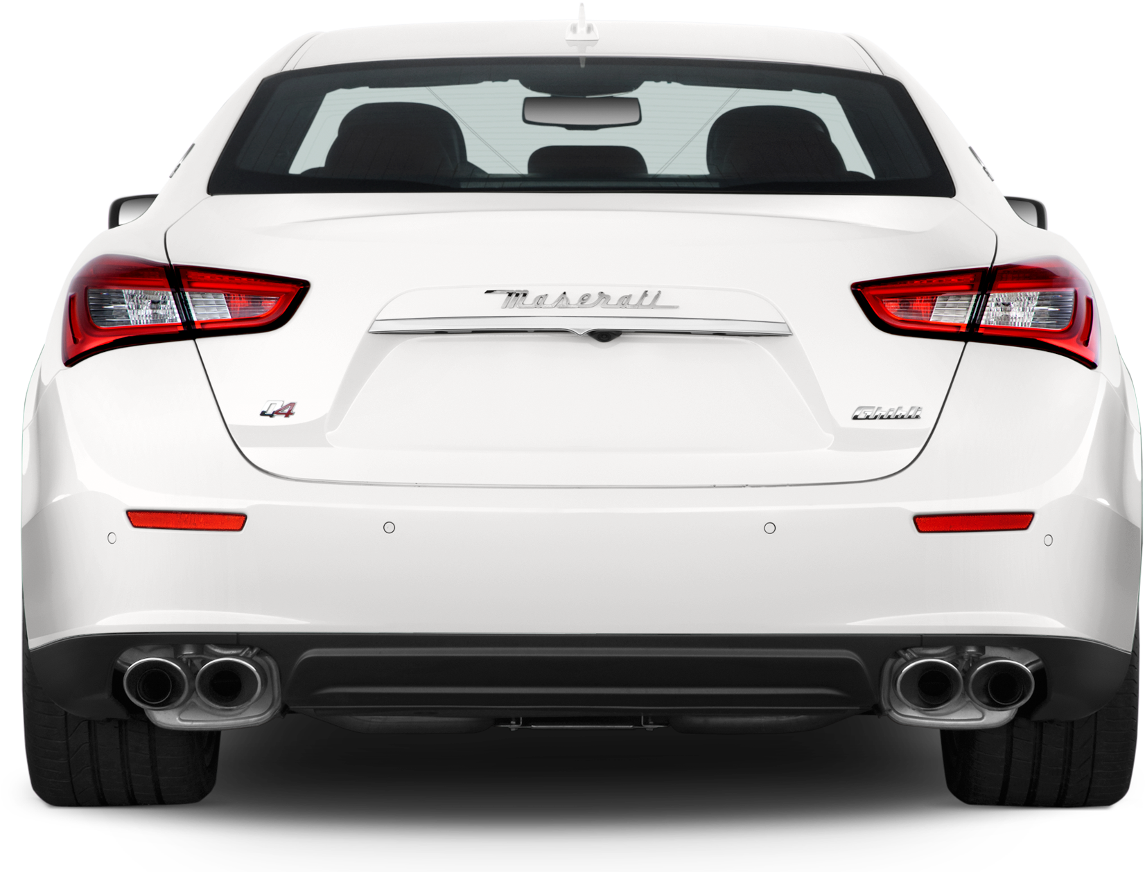 White Maserati Ghibli Rear View PNG image