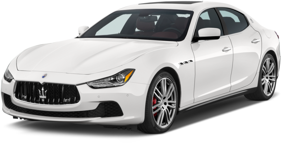 White Maserati Ghibli Side View PNG image