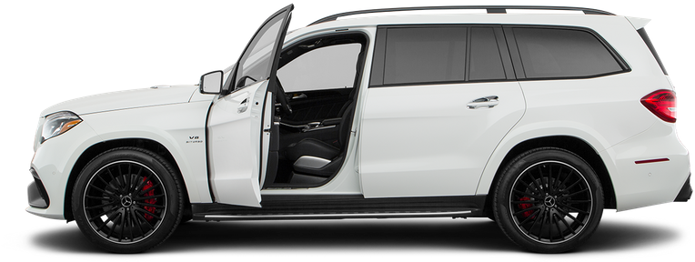 White Mercedes A M G S U Vwith Open Door PNG image