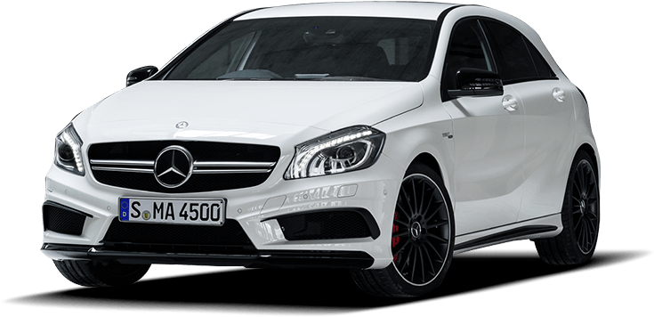 White Mercedes Benz A45 A M G PNG image