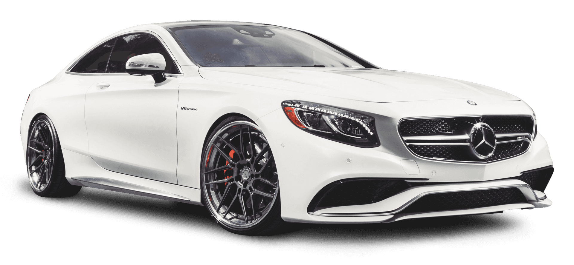 White Mercedes Benz S Class Coupe PNG image