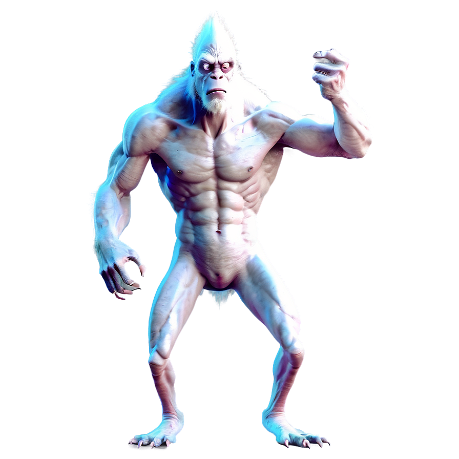 White Monster For Animation Png 06212024 PNG image