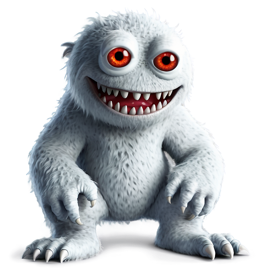 White Monster For T-shirt Png Axl11 PNG image