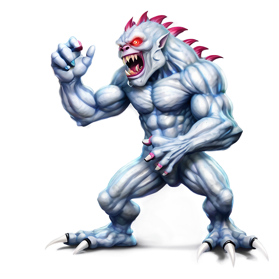 White Monster In Action Png 06212024 PNG image