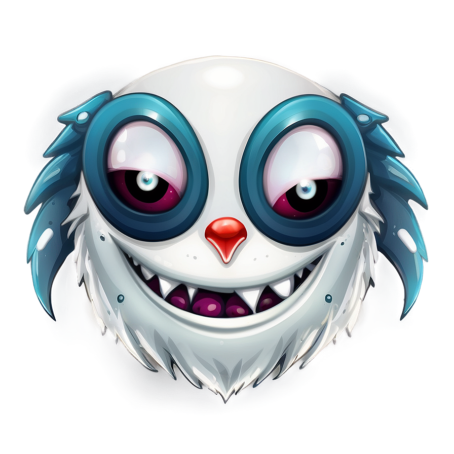 White Monster Mascot Graphic Png 34 PNG image