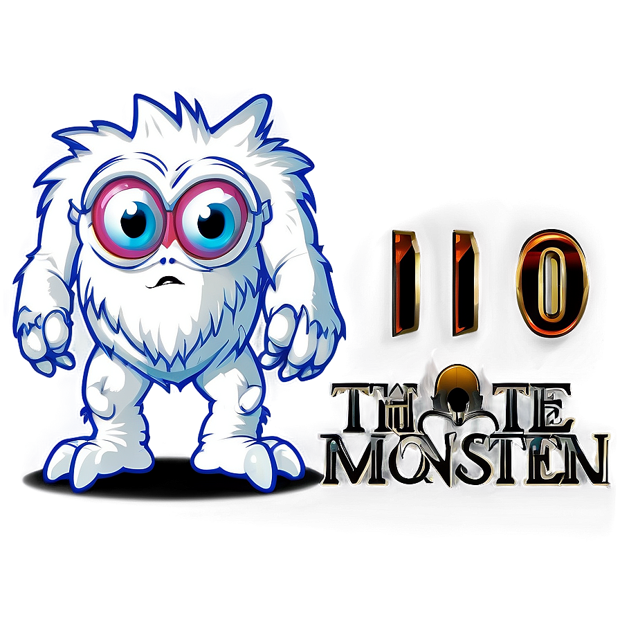 White Monster Mascot Graphic Png Chr PNG image