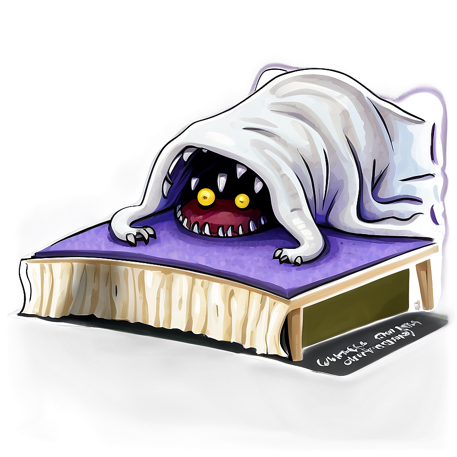 White Monster Under Bed Png Jmg30 PNG image