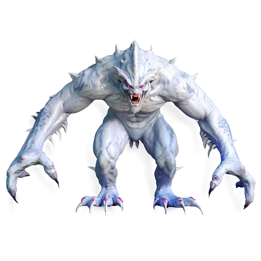 White Monster With Claws Png 06212024 PNG image