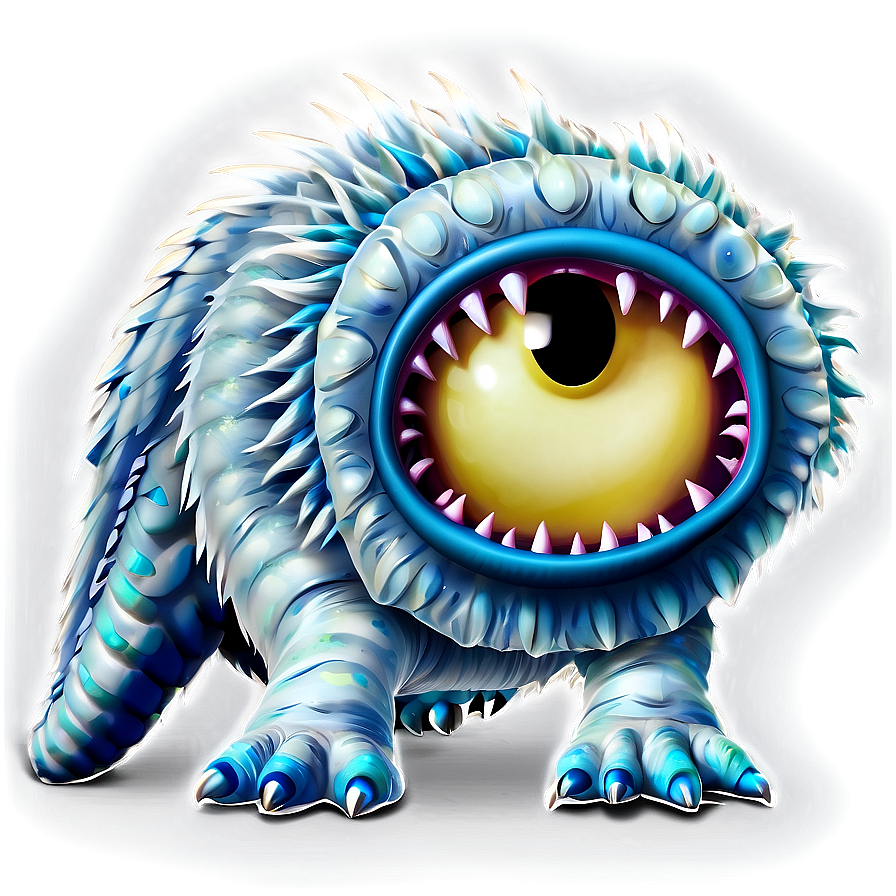 White Monster With Tail Png 06212024 PNG image