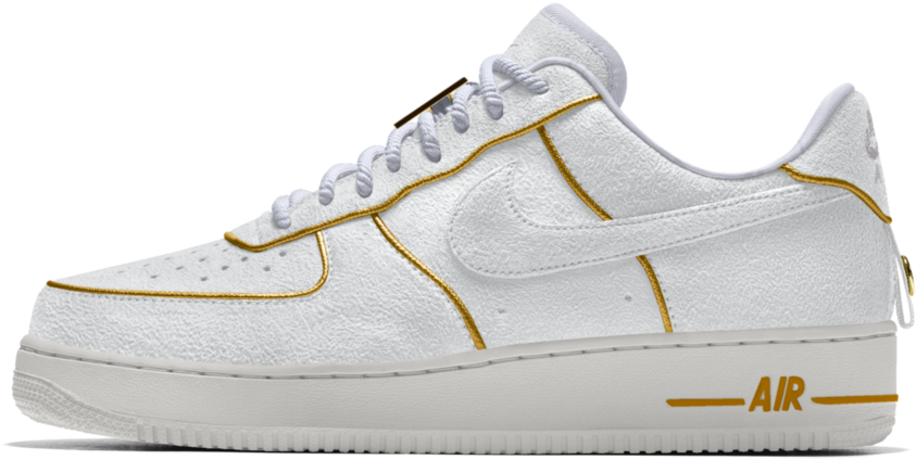White Nike Air Force1 Sneaker PNG image