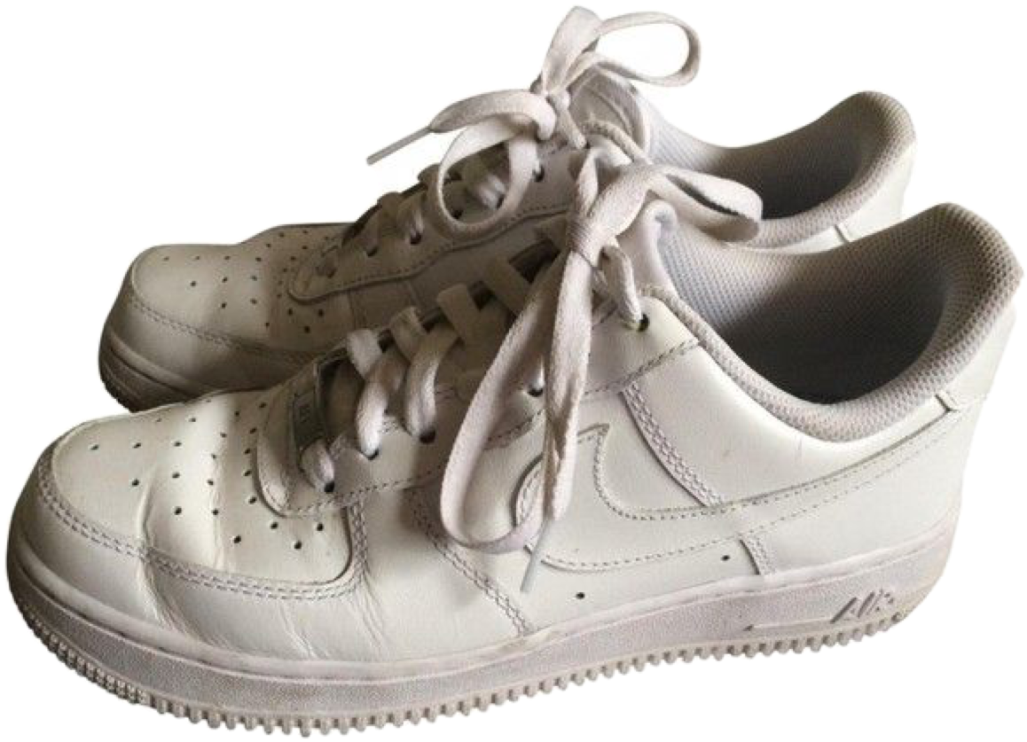 White Nike Air Force1 Sneakers PNG image