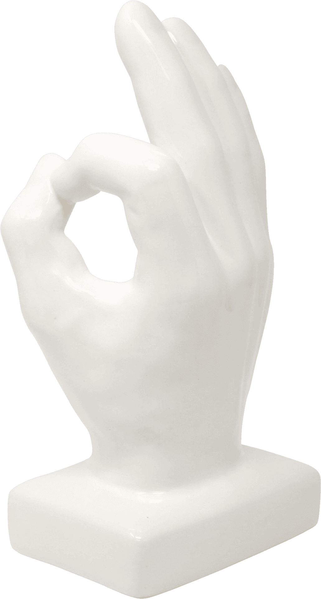 White O K Gesture Sculpture PNG image