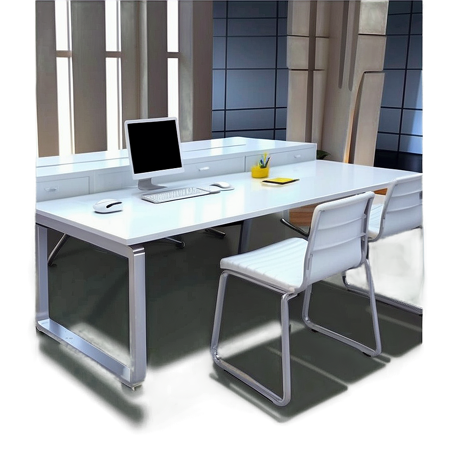 White Office Desk Png Sig PNG image