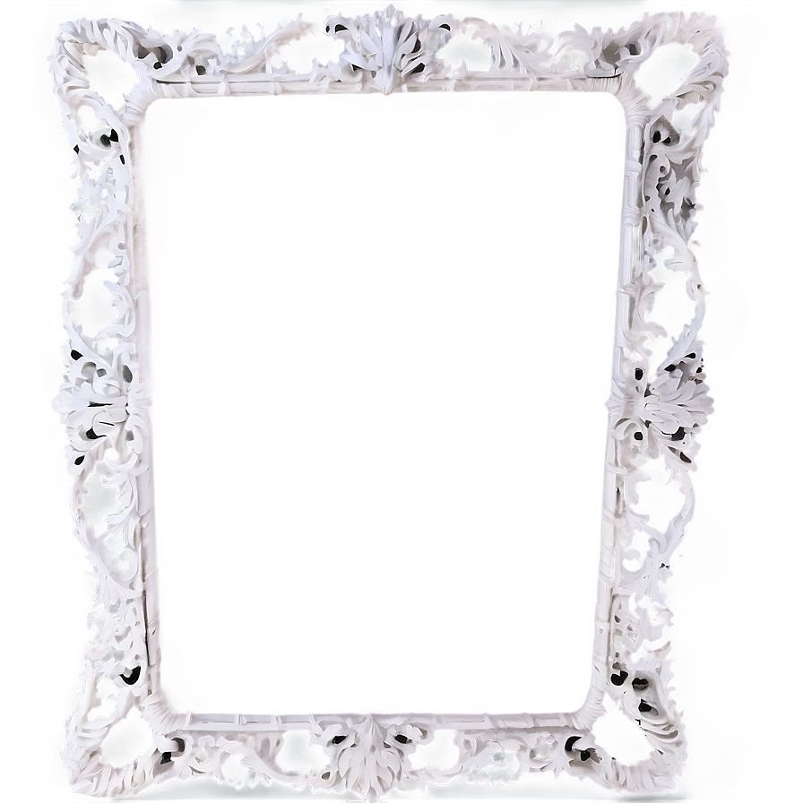 White Ornate Frame Png 36 PNG image