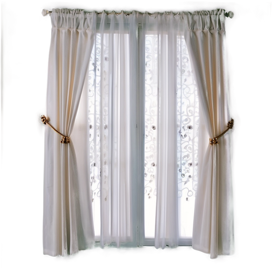 White Panel Curtains Png Rni PNG image