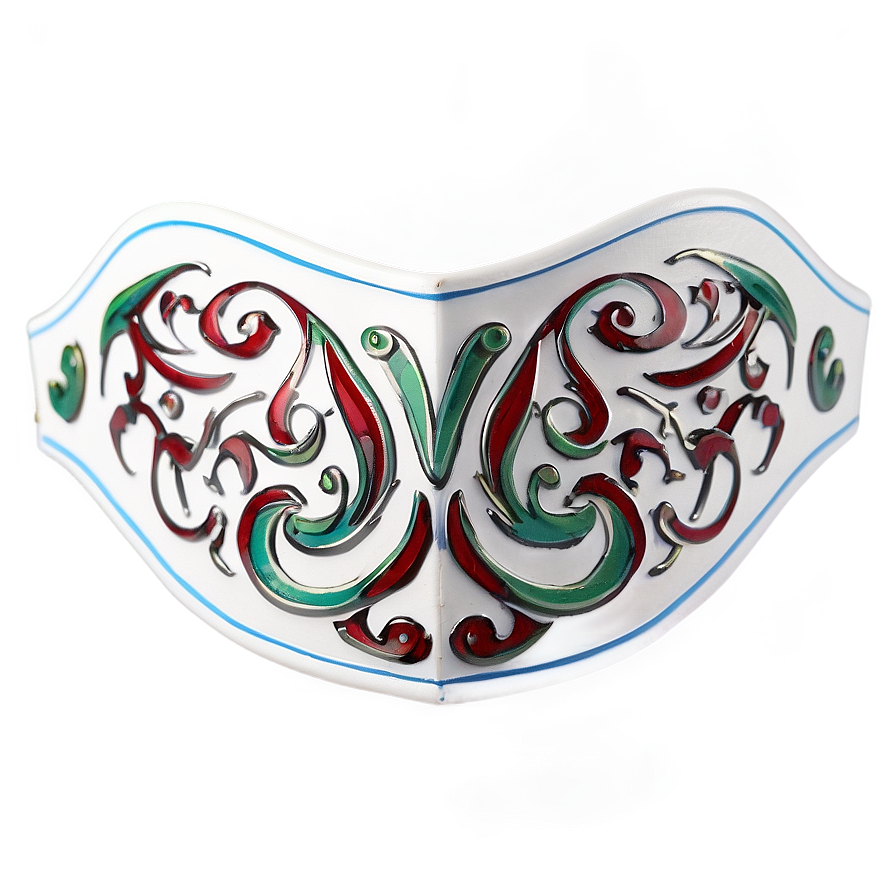 White Patterned Mask Png 06272024 PNG image