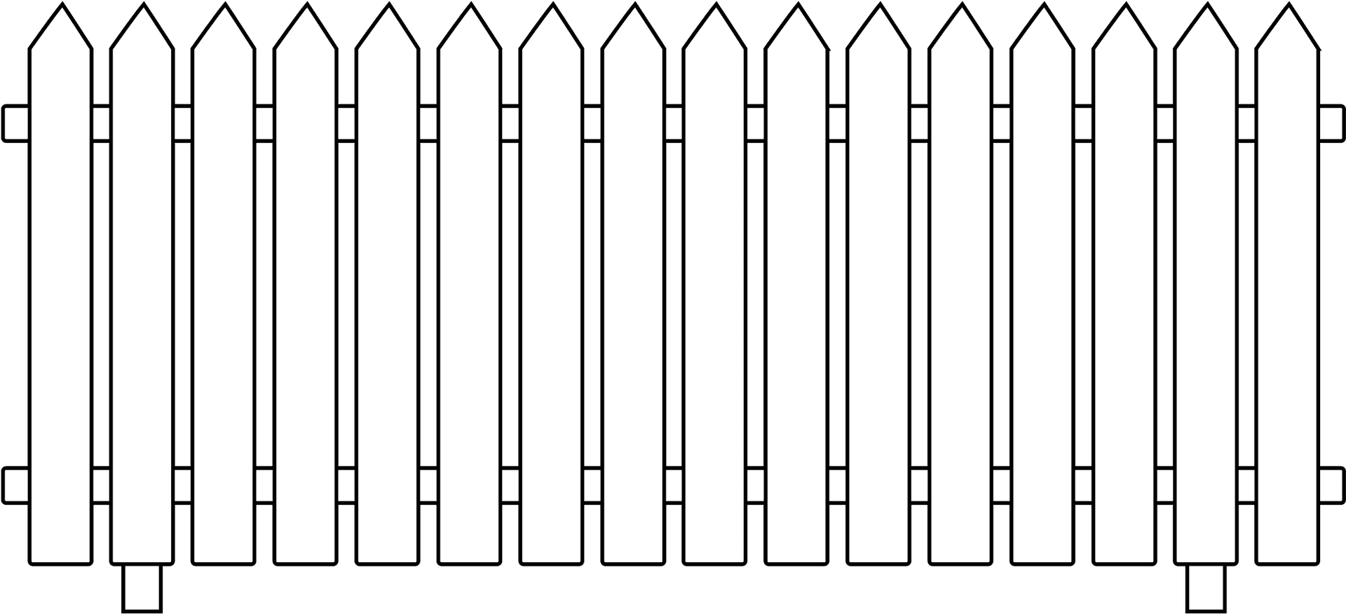 White Picket Fence Graphic PNG image