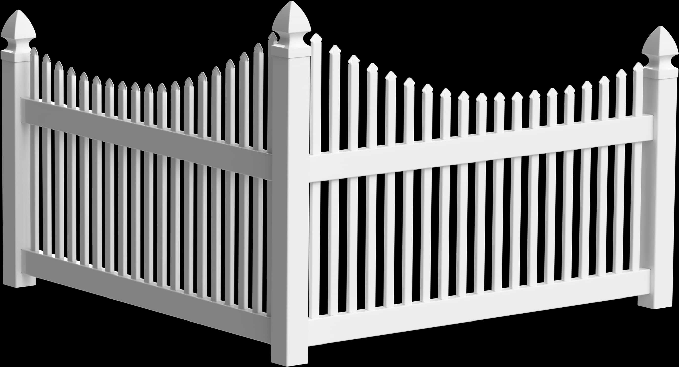 White Picket Fence3 D Model PNG image
