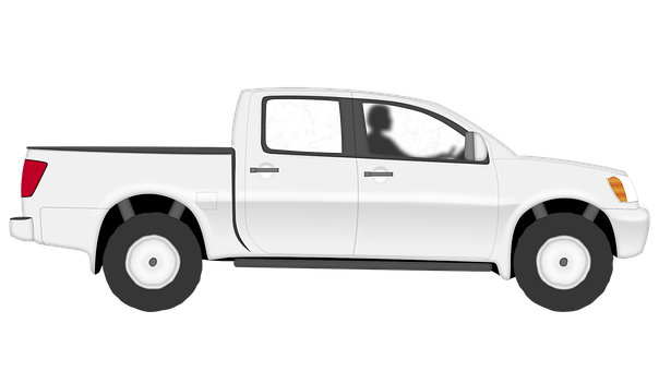 White Pickup Truck Side View PNG image
