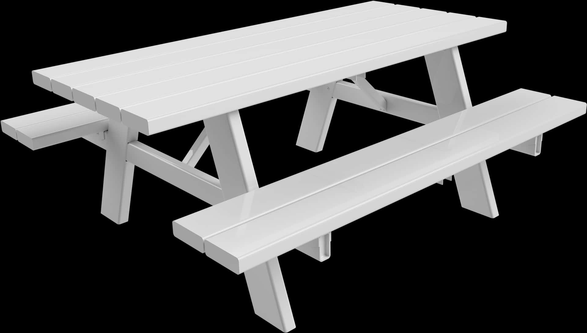 White Picnic Table3 D Render PNG image