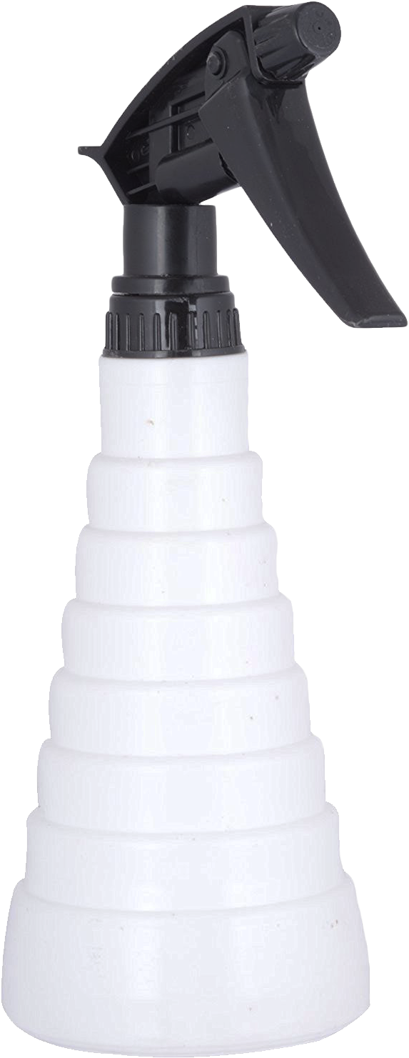 White Plastic Spray Bottlewith Black Nozzle PNG image