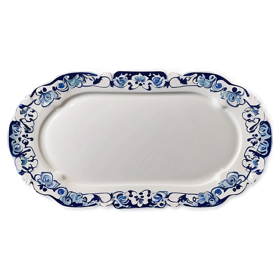 White Plate With Decorative Border Png 36 PNG image