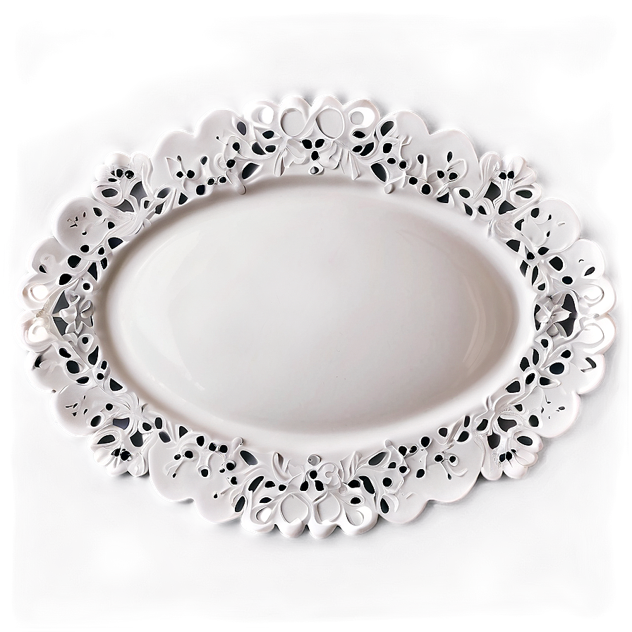 White Plate With Lace Detail Png 06212024 PNG image