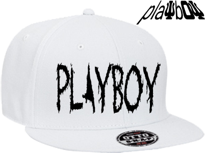 White Playboy Logo Snapback Cap PNG image