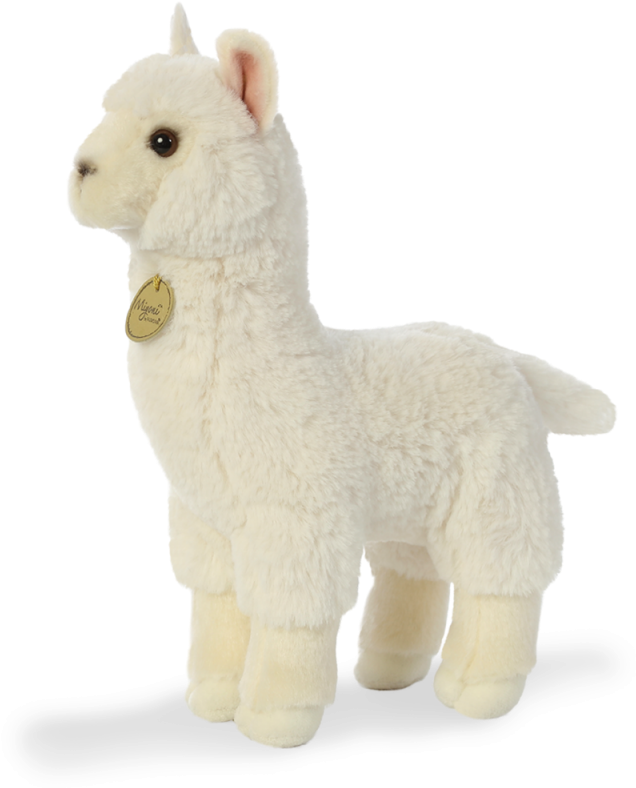 White Plush Alpaca Toy PNG image