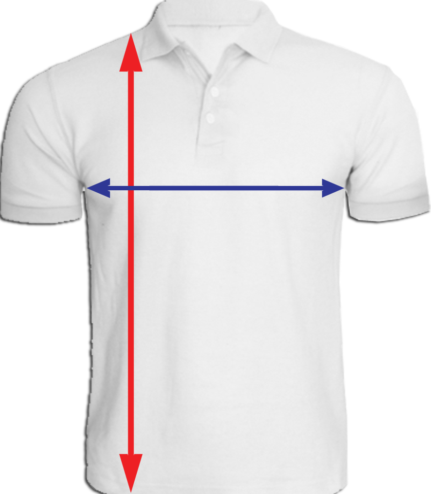 White Polo Shirt Measurement Guide PNG image