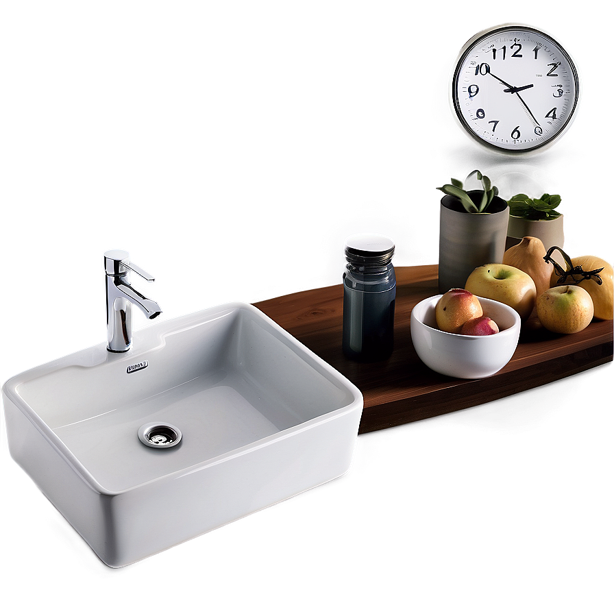 White Porcelain Kitchen Sink Png 47 PNG image