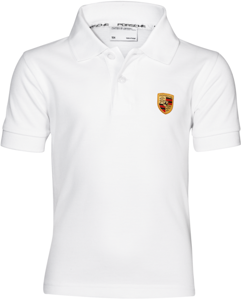 White Porsche Branded Polo Shirt PNG image