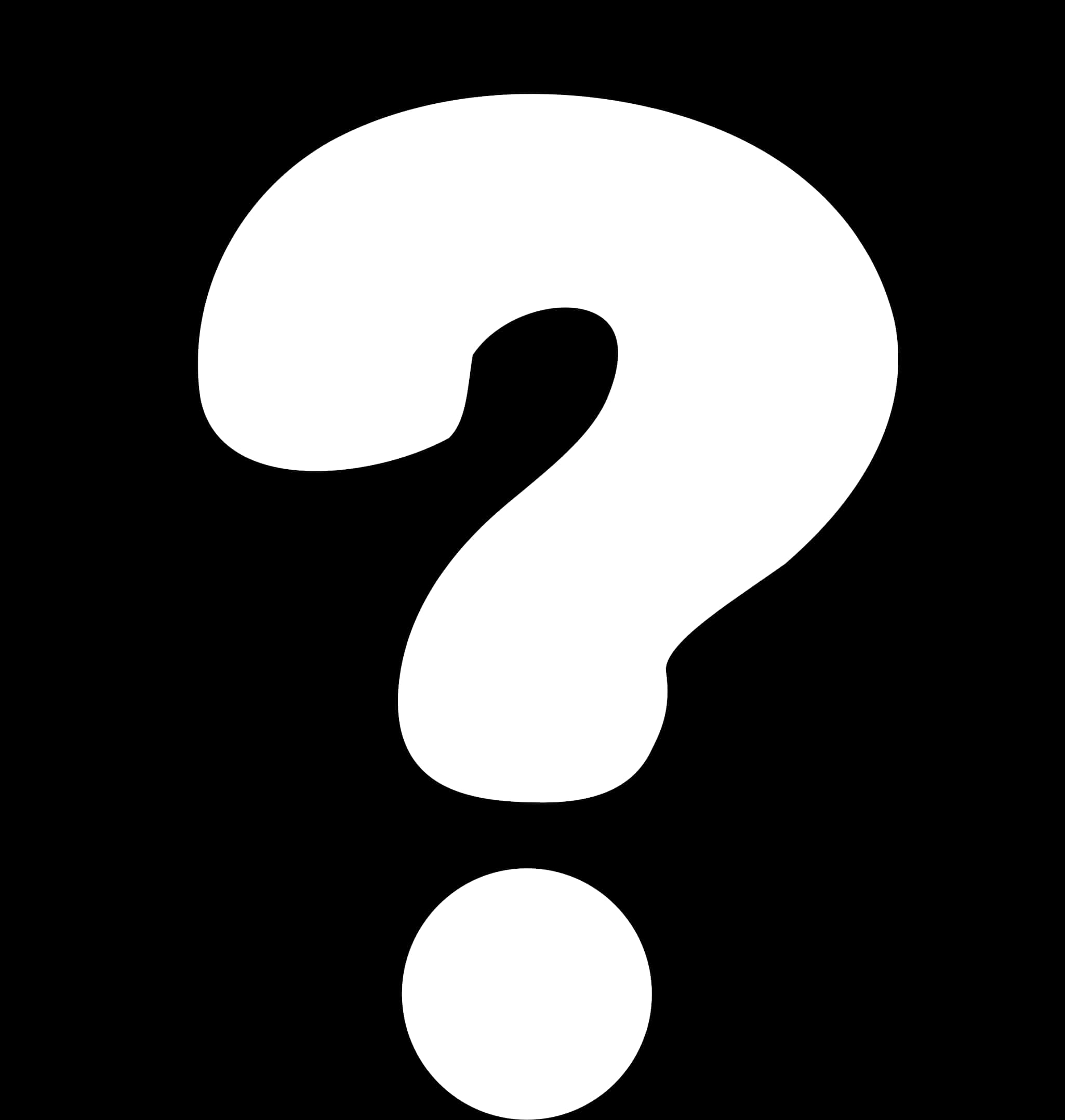 White Question Mark Black Background PNG image