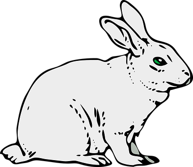 White Rabbit Silhouette Graphic PNG image