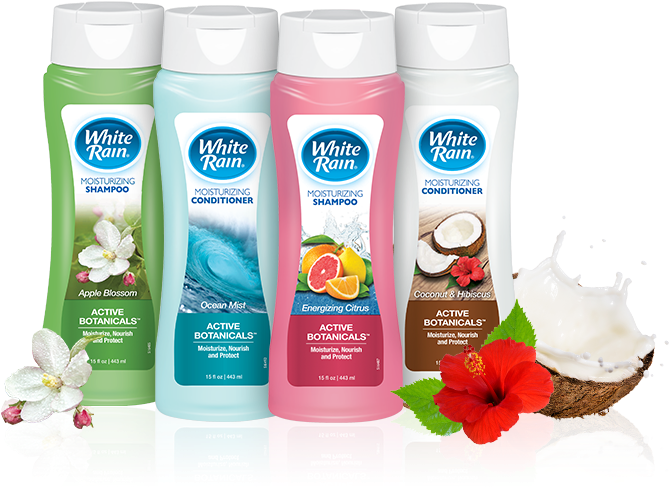 White Rain Shampooand Conditioner Collection PNG image