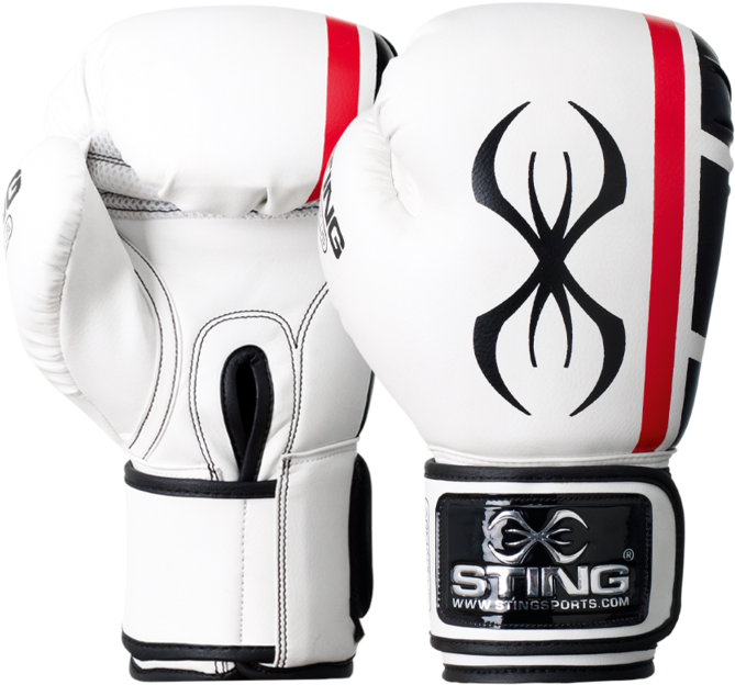 White Red Boxing Gloves Sting Brand PNG image