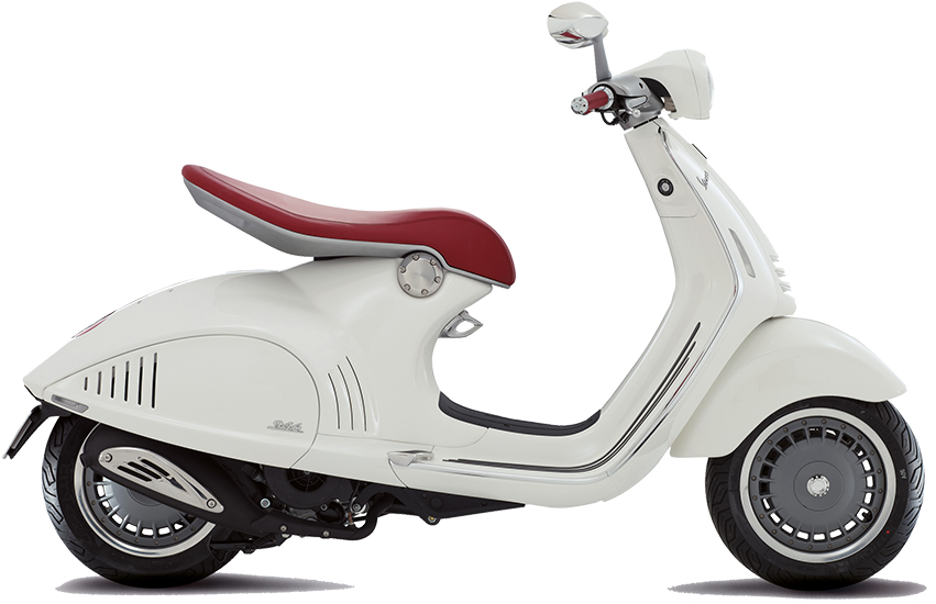 White Red Classic Scooter PNG image