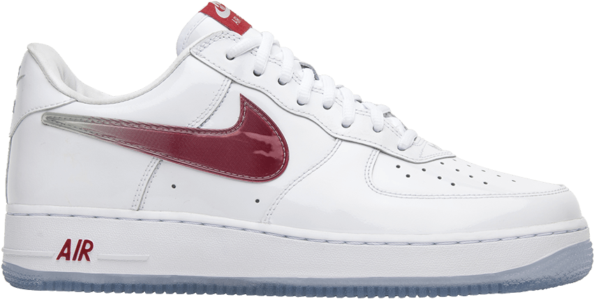 White Red Nike Air Force1 Sneaker PNG image