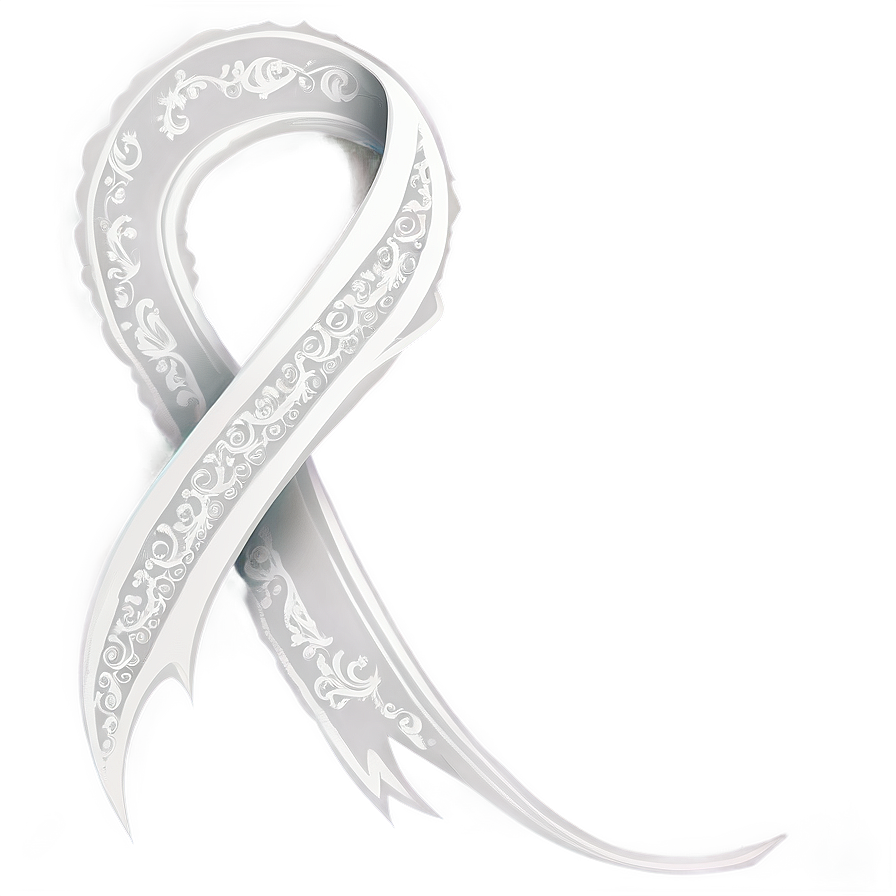 White Ribbon Swirl Decoration Png 61 PNG image