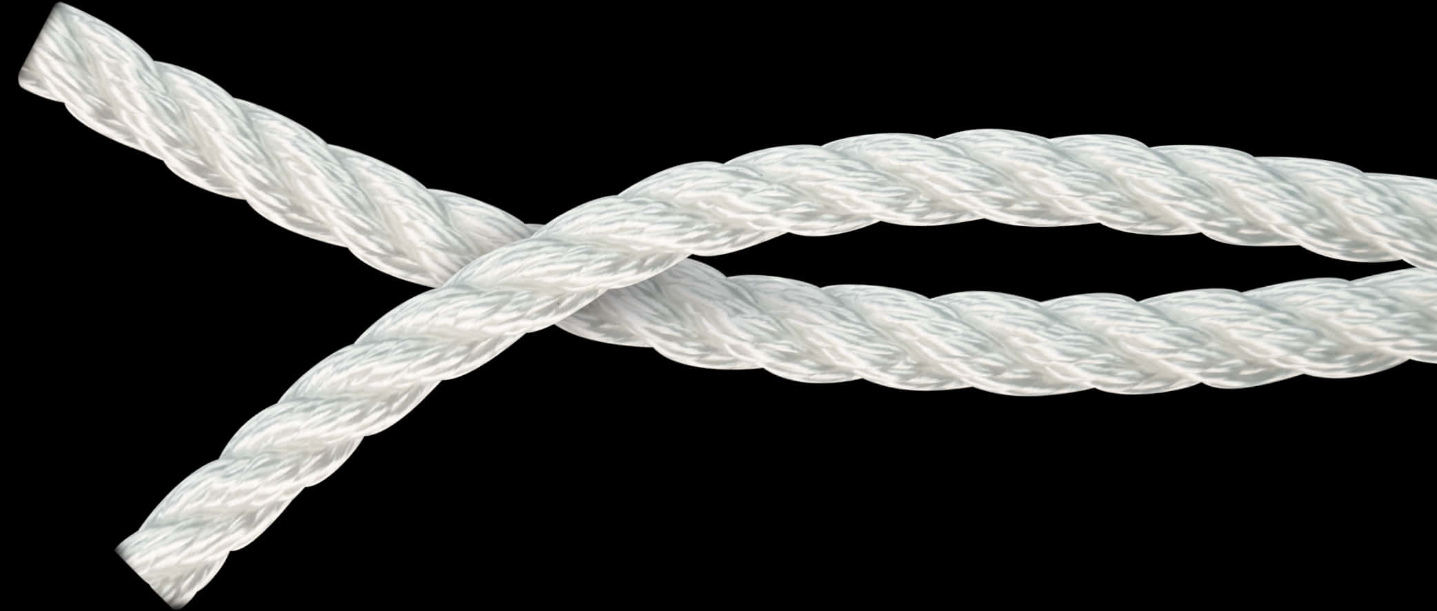 White Rope Crossing Black Background PNG image