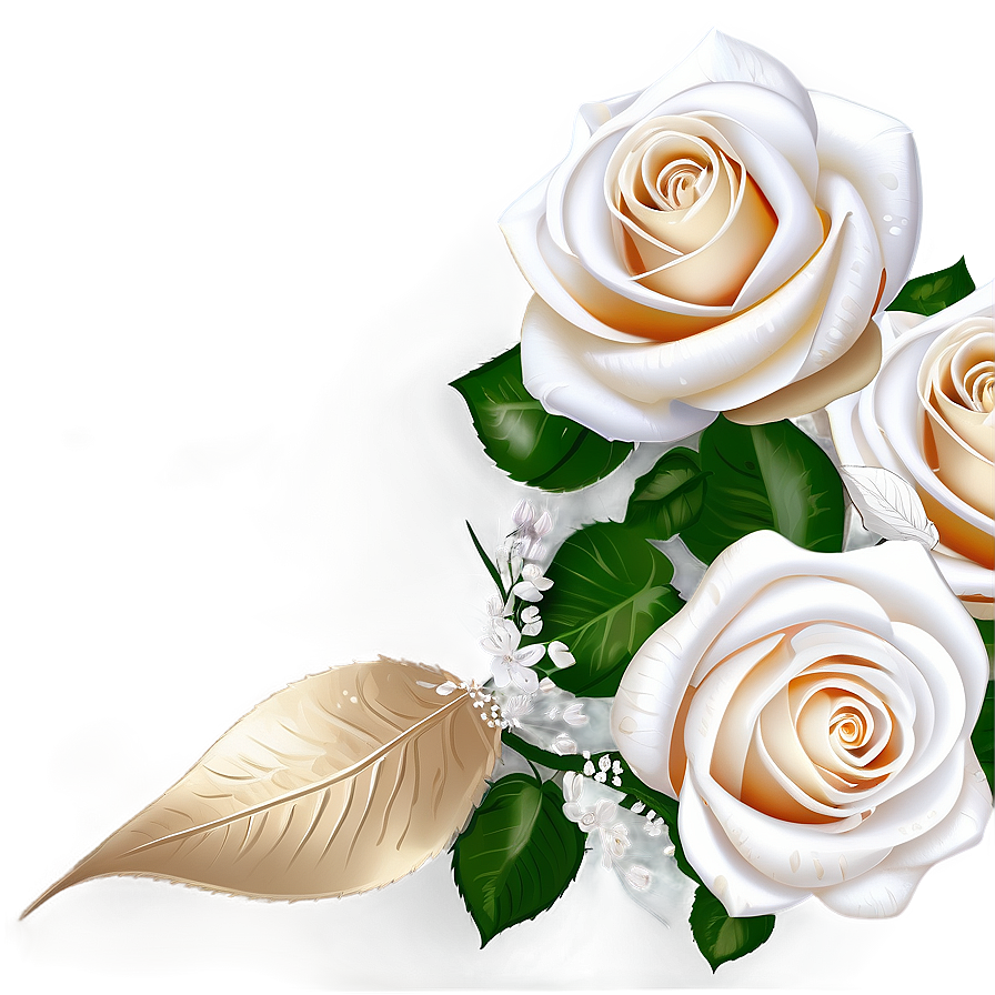 White Roses Wedding Png 05042024 PNG image