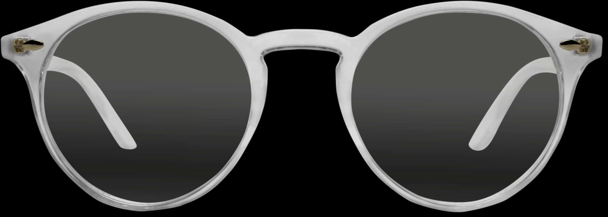 White Round Framed Sunglasses PNG image